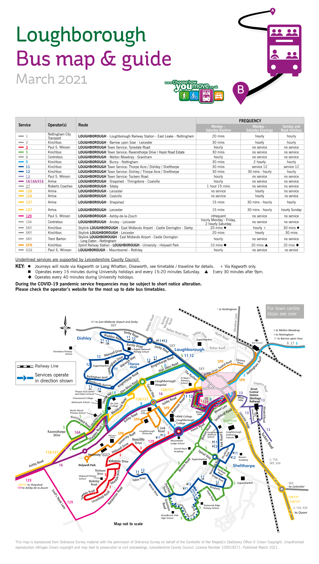 Loughborough Bus Map and Guide