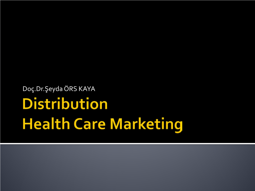 Distribution Health Care Marketing