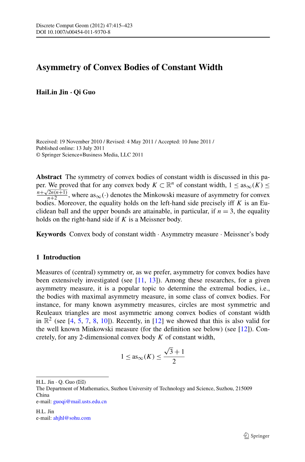 Asymmetry of Convex Bodies of Constant Width