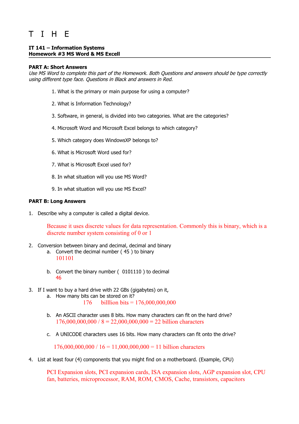 IT 141 Information Systems