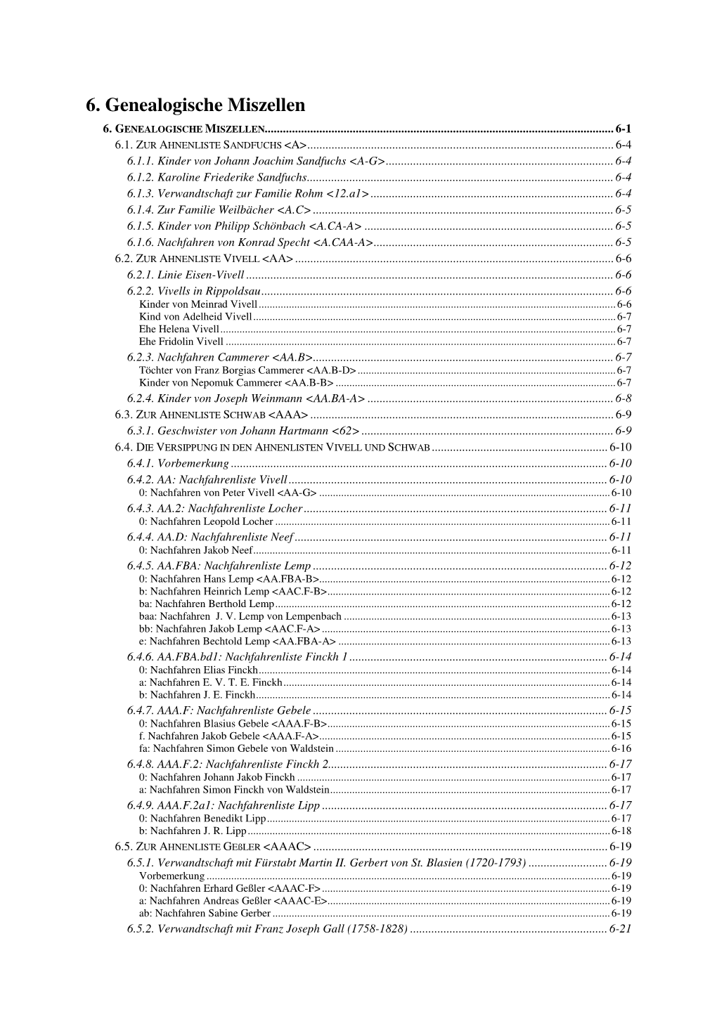 6. Genealogische Miszellen 6