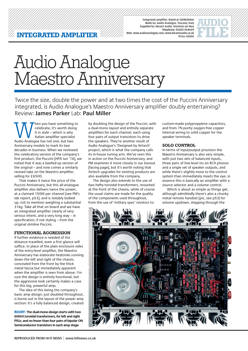 Audio Analogue Maestro Anniversary