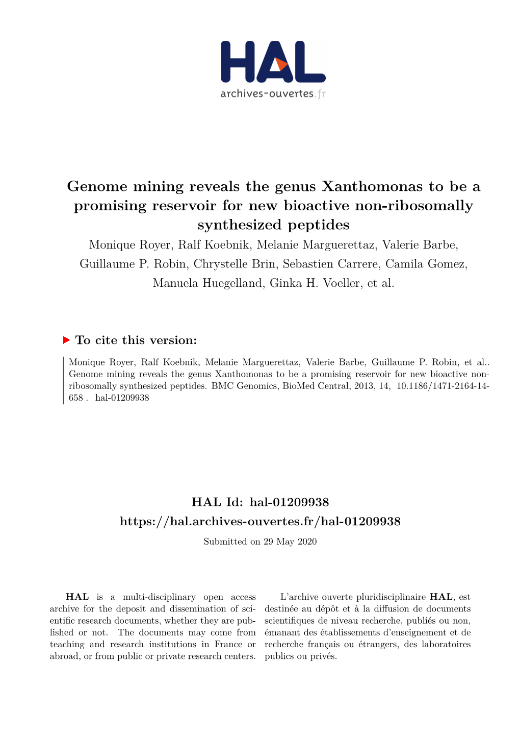 Genome Mining Reveals the Genus