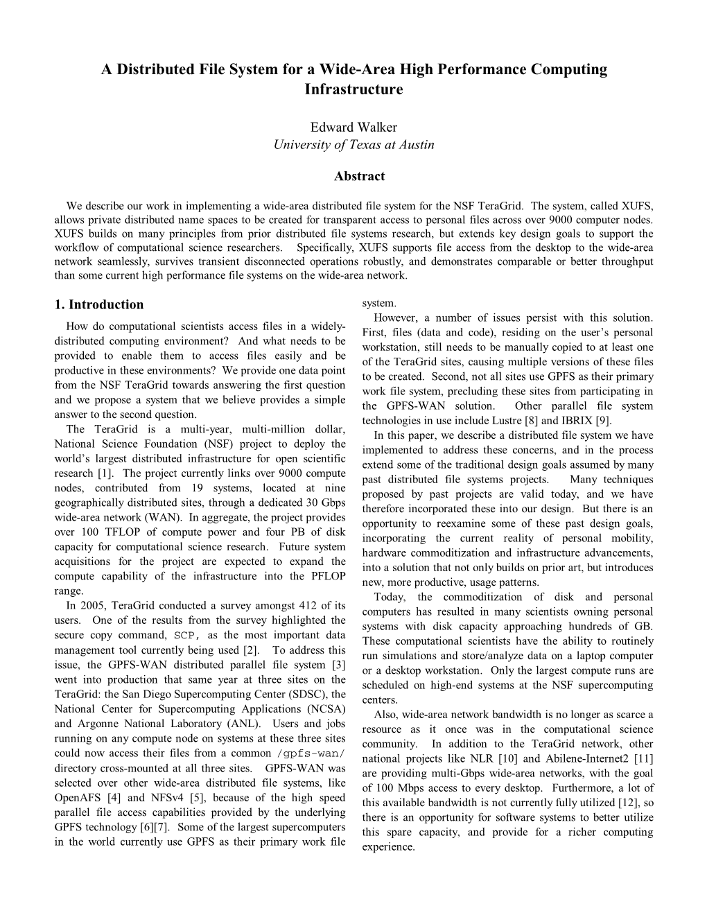 A Distributed File System for a Wide-Area High Performance Computing Infrastructure