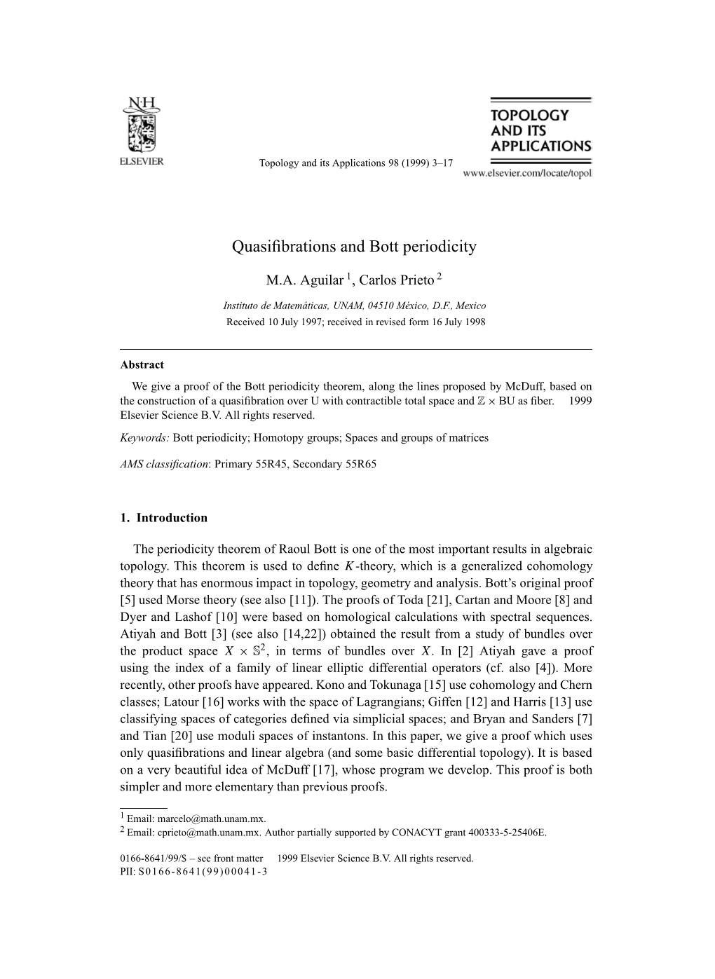 Quasifibrations and Bott Periodicity