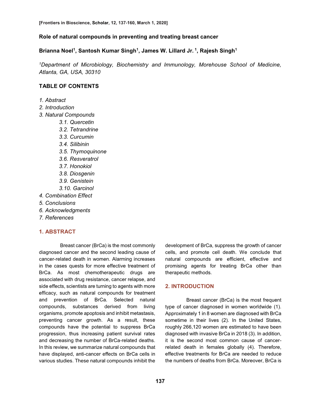 137 Role of Natural Compounds in Preventing and Treating Breast