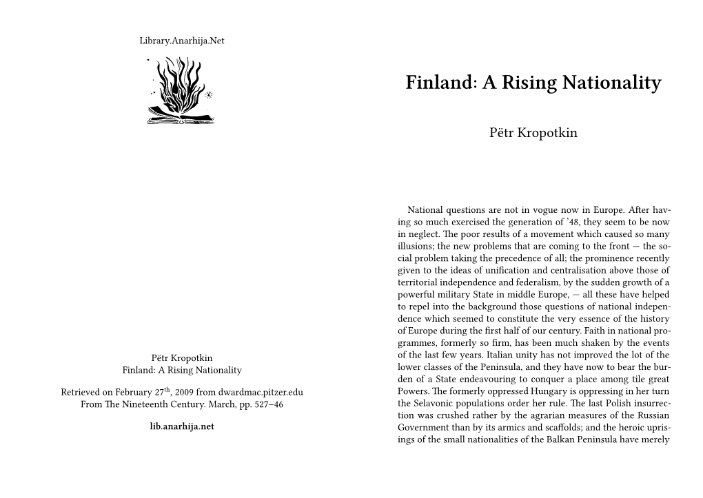 Finland: a Rising Nationality