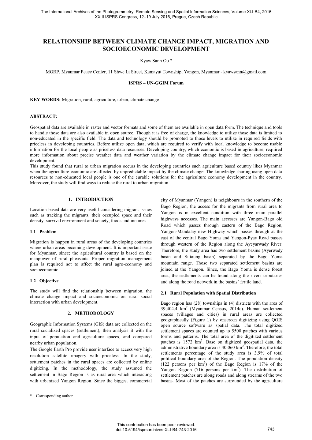 Relationship Between Climate Change Impact, Migration and Socioeconomic Development