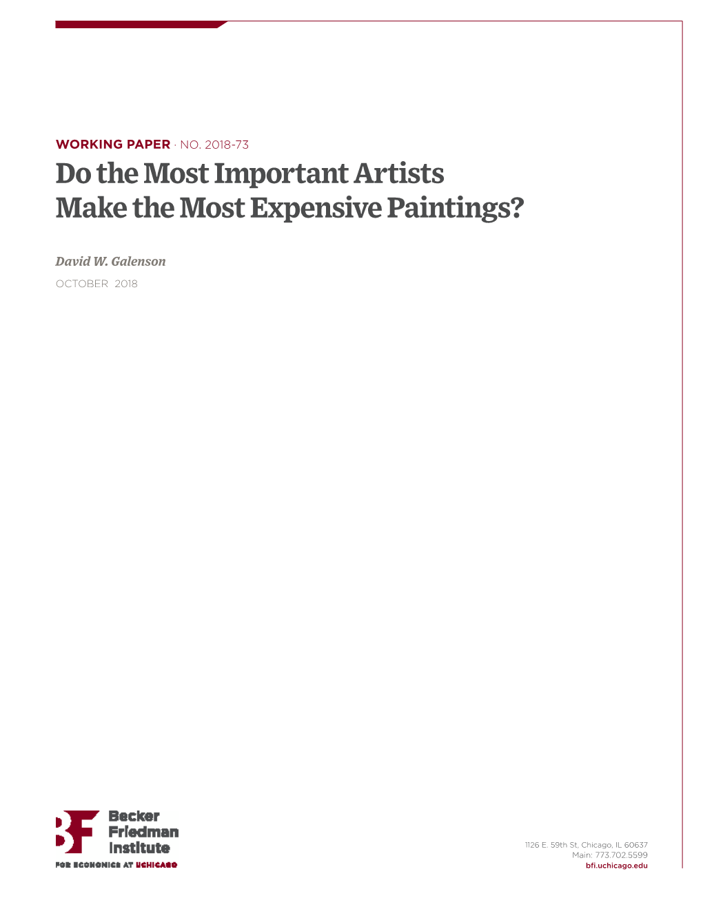 Do the Most Important Artists Make the Most Expensive Paintings?