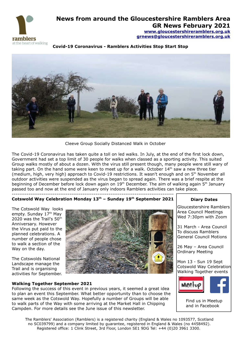News from Around the Gloucestershire Ramblers Area GR News February 2021 Grnews@Gloucestershireramblers.Org.Uk