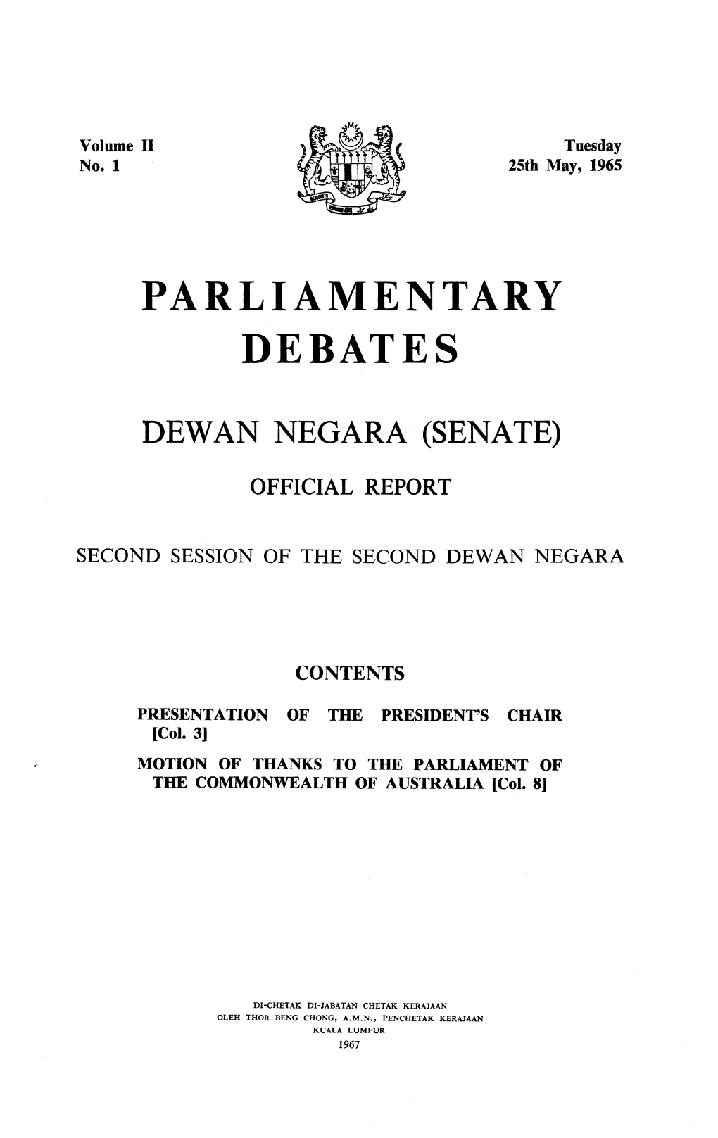 Parliamentary Debates