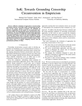 Sok: Towards Grounding Censorship Circumvention in Empiricism