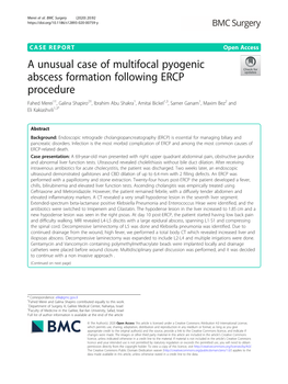 A Unusual Case of Multifocal Pyogenic Abscess Formation Following ERCP