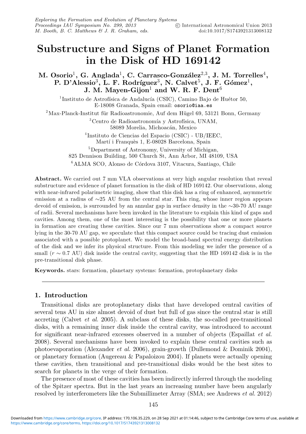 Substructure and Signs of Planet Formation in the Disk of HD 169142 M