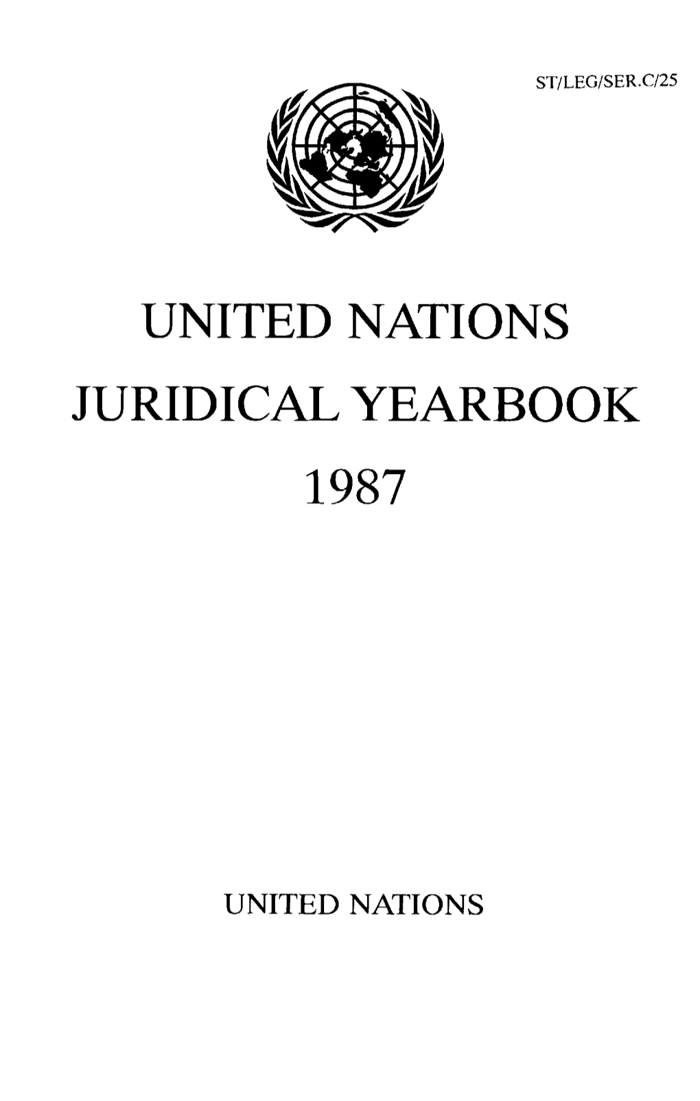 United Nations Juridical Yearbook 1987