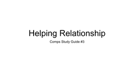 Helping Relationship Comps Study Guide #3 Define the Following: Psychological Dysfunction; Etiology; Equifinality; Comorbidity and Adaptive Functioning