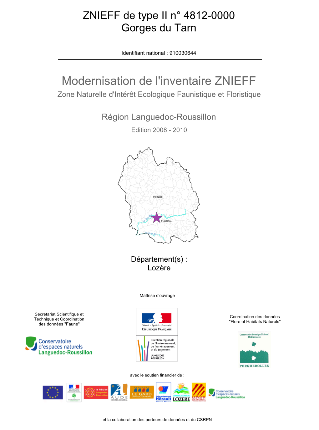 Fiche ZNIEFF Languedoc-Roussillon