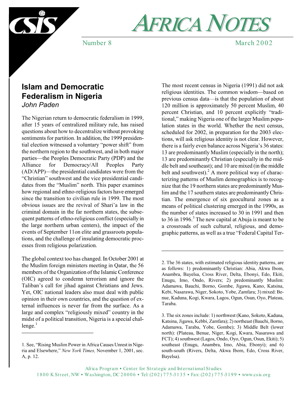 Islam and Democratic Federalism in Nigeria