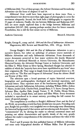 Knight, George R., Comp. and Ed. 1844 and the Rise of Sabbatarian Adventism