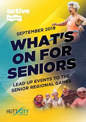 Lead up Events to the Senior Regional Games September