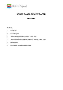 Urban Panel Review Paper Rochdale June 2018
