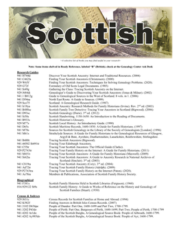 Scottish Ancestry: Internet and Traditional Resources