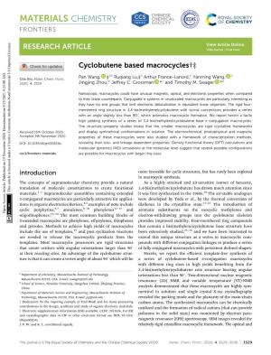 Cyclobutene Based Macrocycles†‡