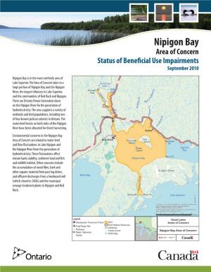 Nipigon Bay Area of Concern Status of Beneficial Use Impairments September 2010