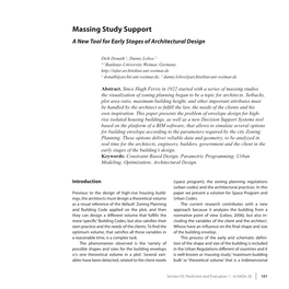 Massing Study Support a New Tool for Early Stages of Architectural Design