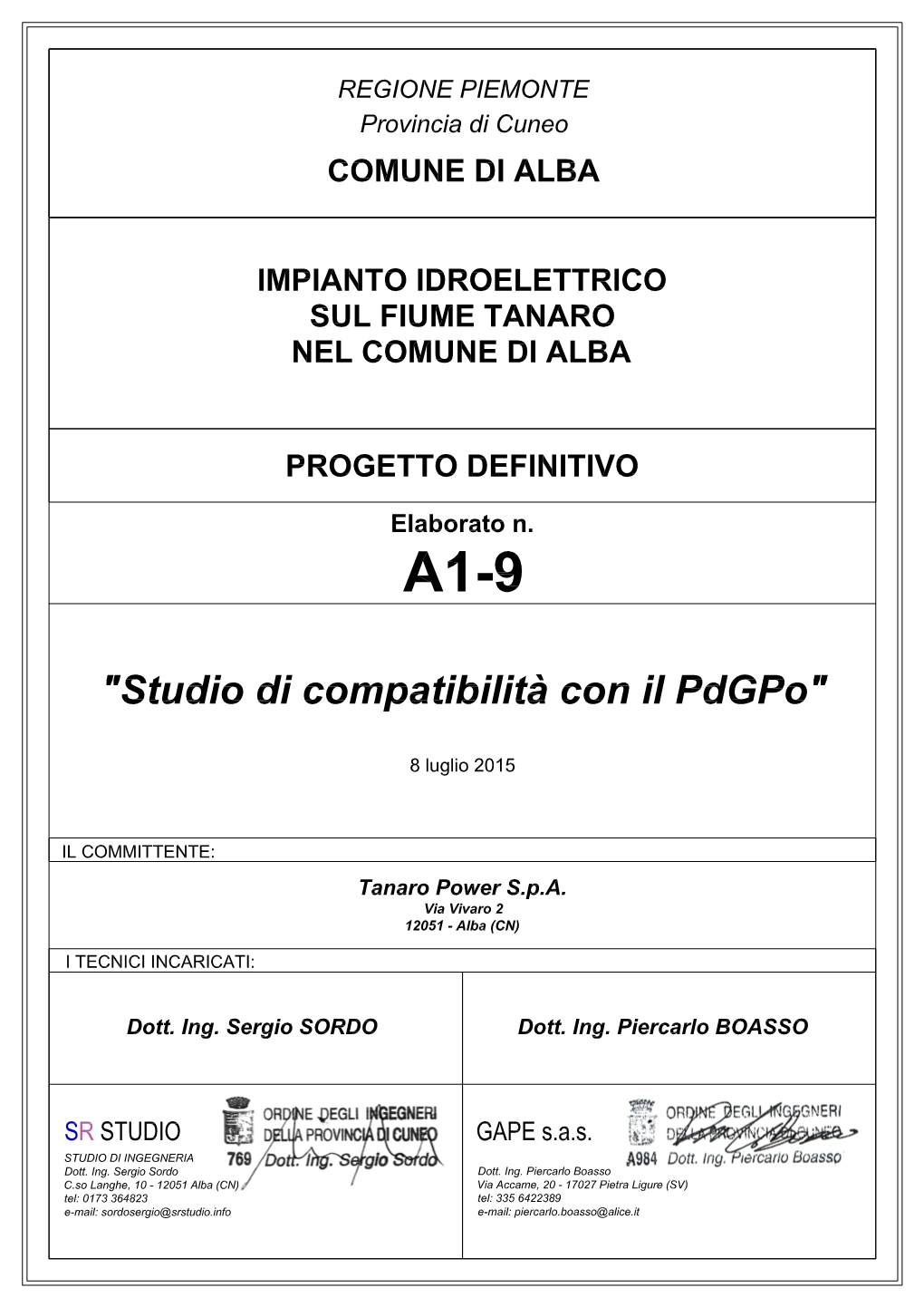 Studio Di Compatibilità Con Il Pdgpo