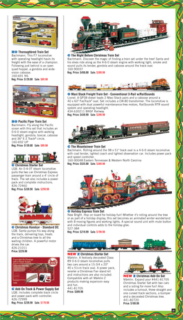 Set T NEW Z Christmas Starter Set NEW Z Christmas Add-On Set G Christmas Starter Set HO Thoroughbred Train Set HO Pacific Flyer