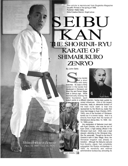 The Shorinji-Ryu Karate of Shimabukuro Zenryo