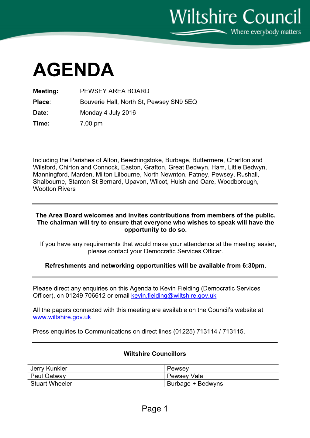 (Public Pack)Agenda Document for Pewsey Area Board, 04/07/2016 19