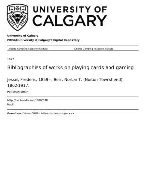 Bibliographies of Works on Playing Cards and Gaming