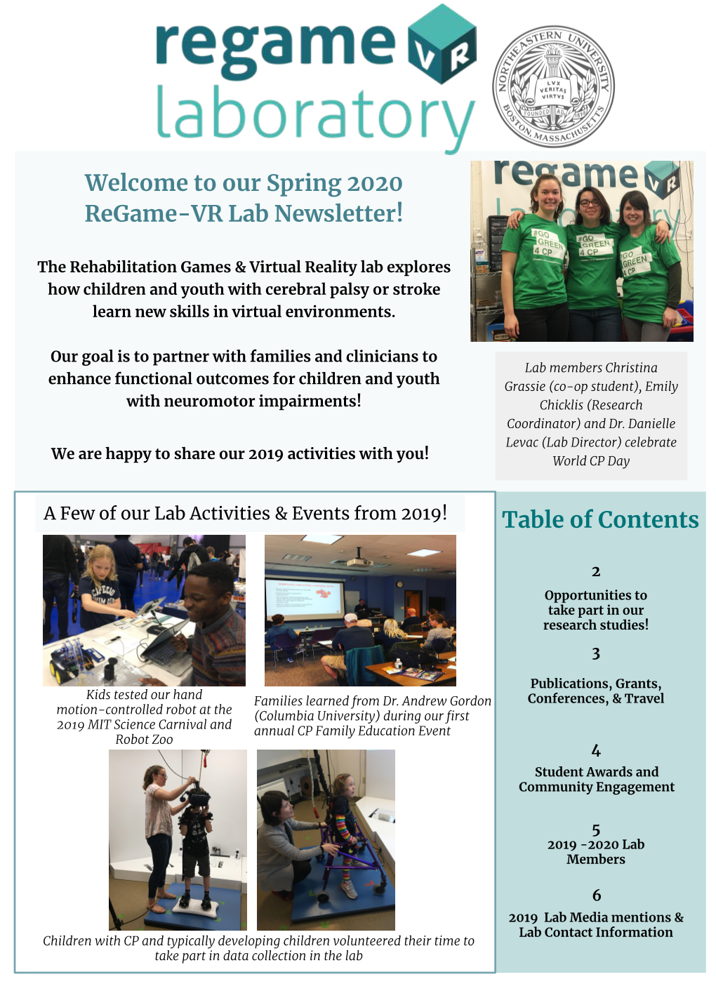 Our Spring 2020 Regame-VR Lab Newsletter!