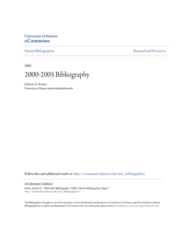 2000-2005 Bibliography Johann G