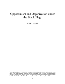 Opportunism and Organization Under the Black Flag *