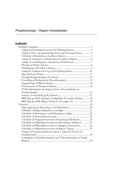 Projektoversigt – Region Hovedstaden Indhold