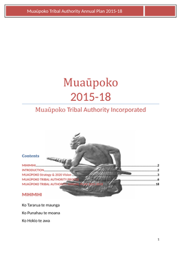 Muaūpoko 2015-18 Muaūpoko Tribal Authority Incorporated