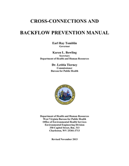 Cross-Connections and Backflow Prevention Manual