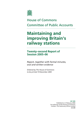 Maintaining and Improving Britain's Railway Stations