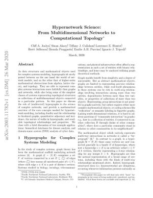 Hypernetwork Science: from Multidimensional Networks to Computational Topology∗