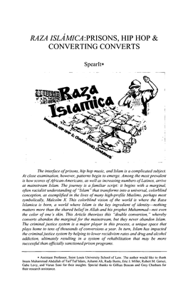 Raza Islamica:Prisons, Hip Hop & Converting Converts