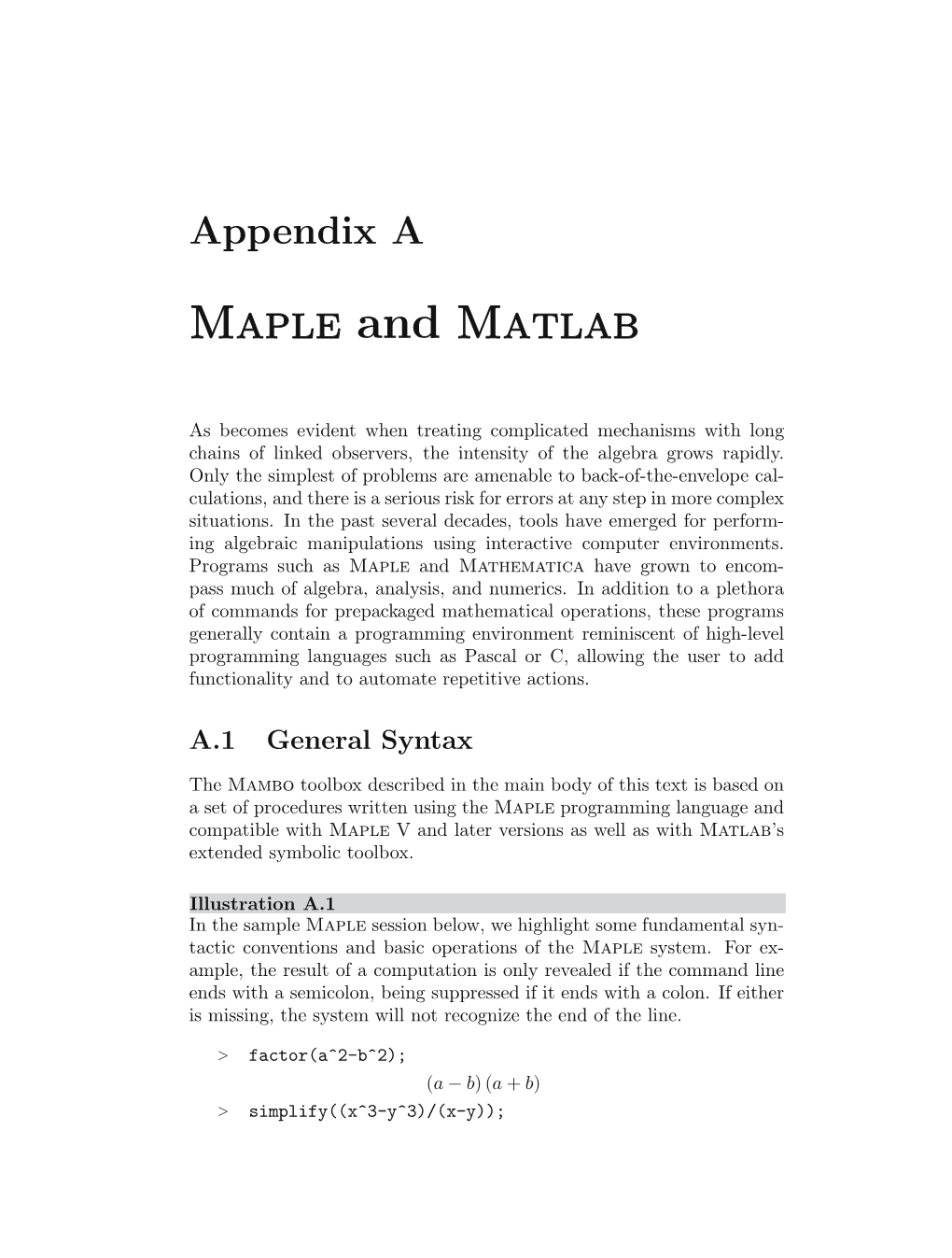 Maple and Matlab