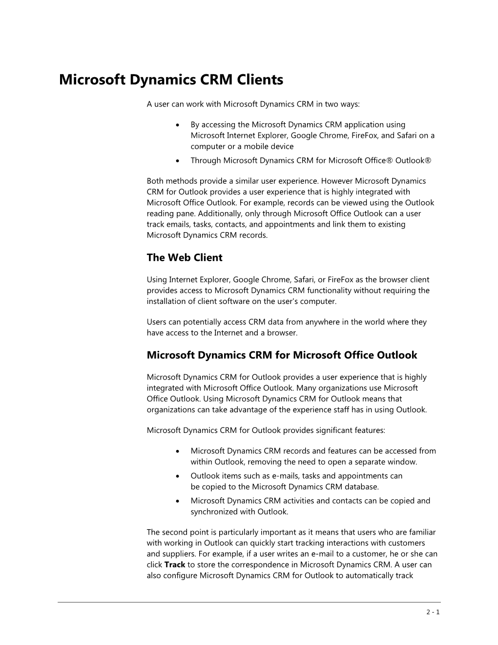 Microsoft Dynamics CRM Clients