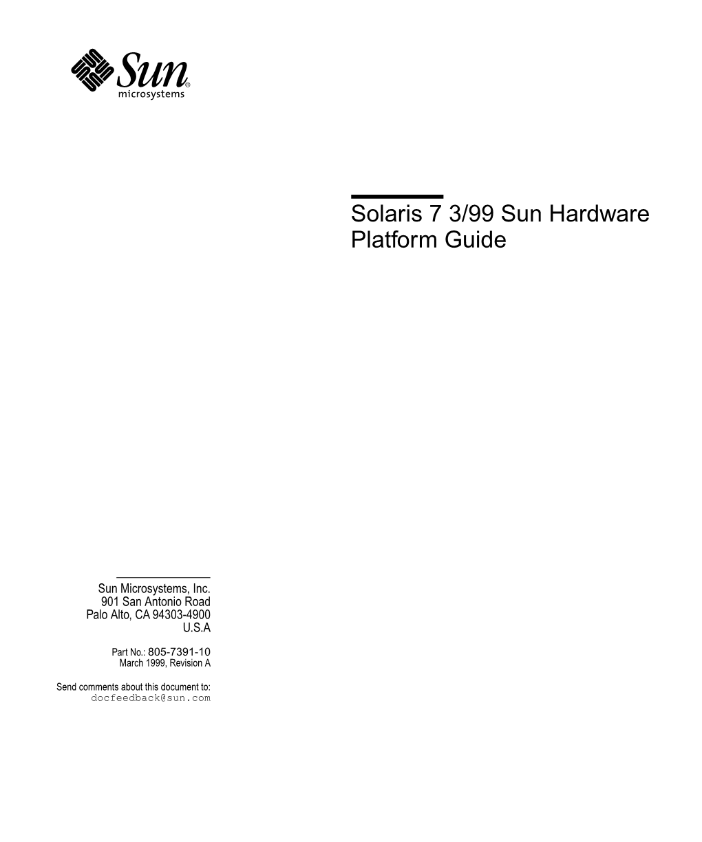 Solaris 7 3/99 Sun Hardware Platform Guide
