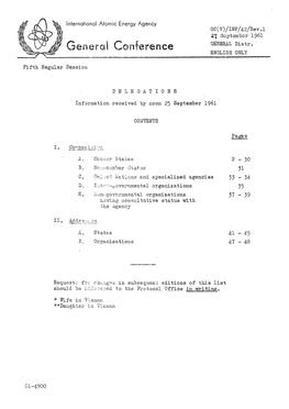 INF/42/Rev.1 27 September 1961 General Conference GENERAL Distr