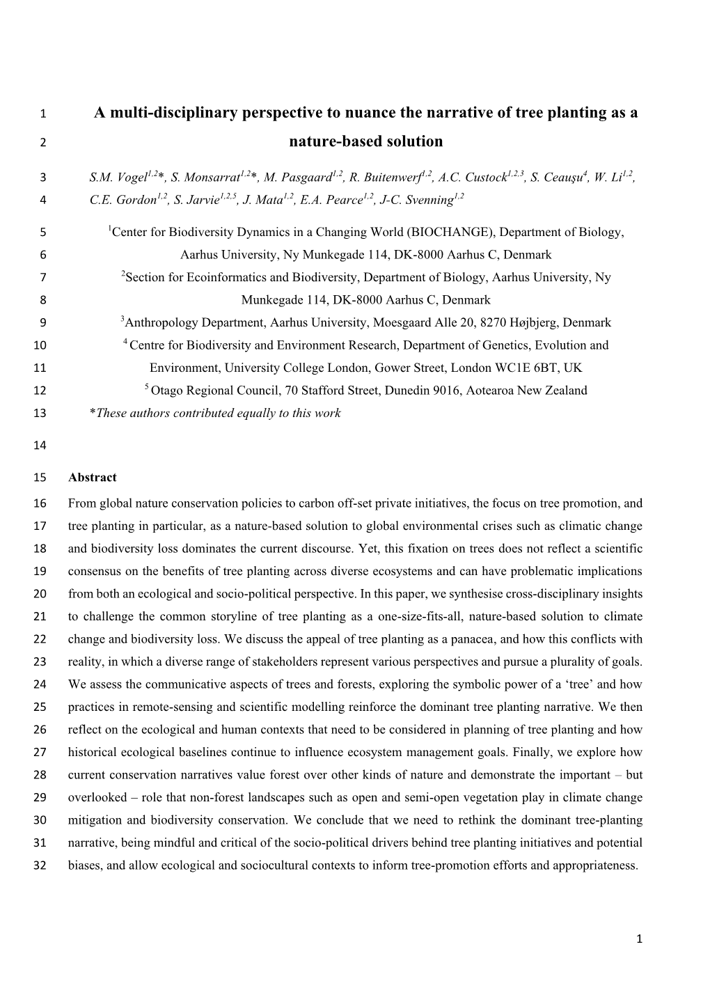 A Multi-Disciplinary Perspective to Nuance the Narrative of Tree Planting As A