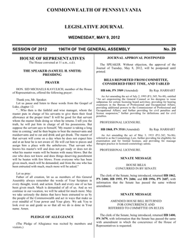 824 Legislative Journal—House May 9