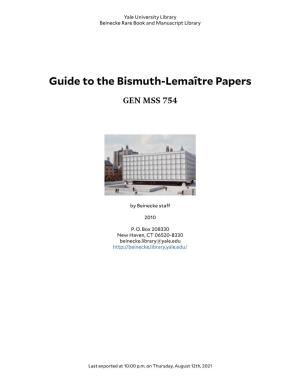 Guide to the Bismuth-Lemaître Papers